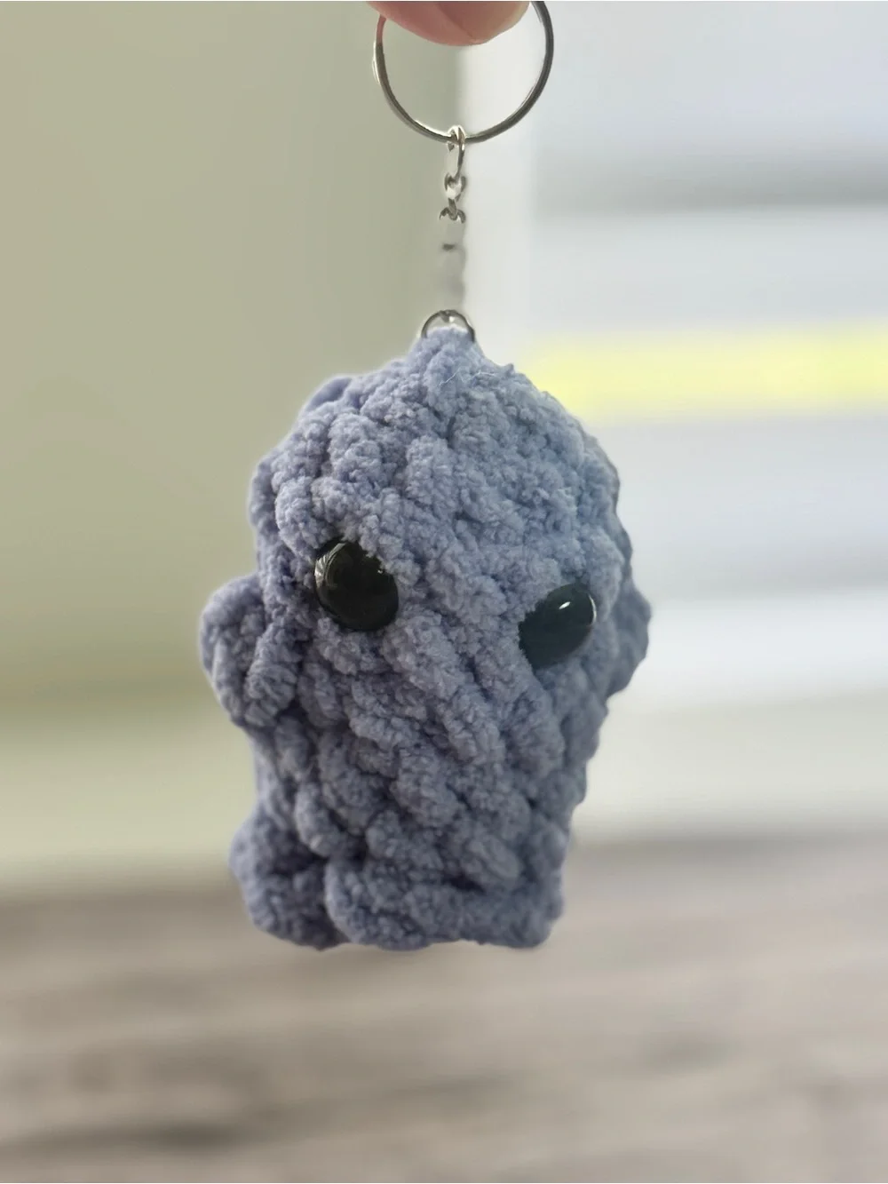 Handmade Lavender Crochet Ghost Keychain – 3”